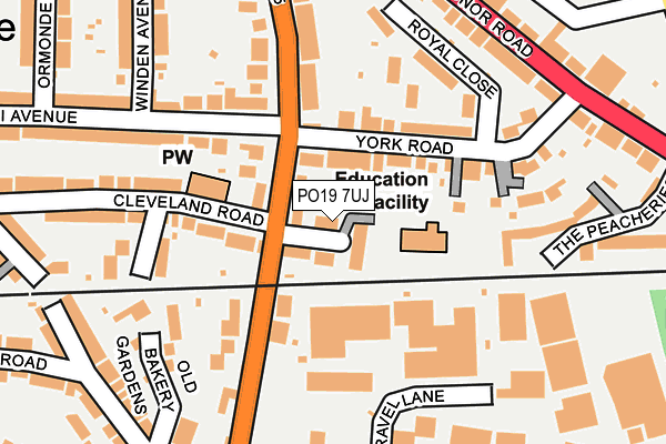 PO19 7UJ map - OS OpenMap – Local (Ordnance Survey) PO19 7UJ map - OS OpenMap – Local (Ordnance Survey)