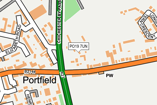 PO19 7UN map - OS OpenMap – Local (Ordnance Survey) PO19 7UN map - OS OpenMap – Local (Ordnance Survey)