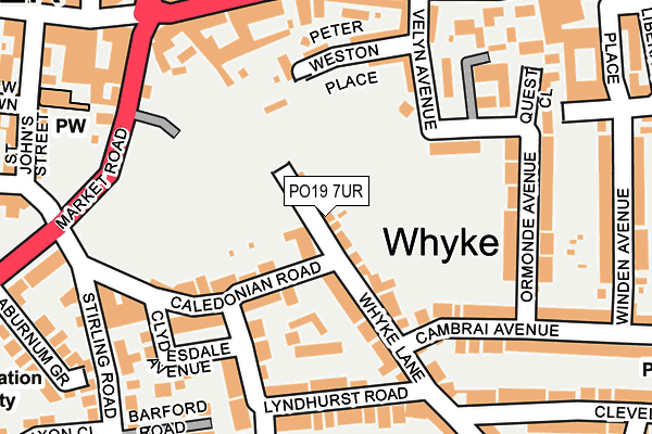 PO19 7UR map - OS OpenMap – Local (Ordnance Survey) PO19 7UR map - OS OpenMap – Local (Ordnance Survey)