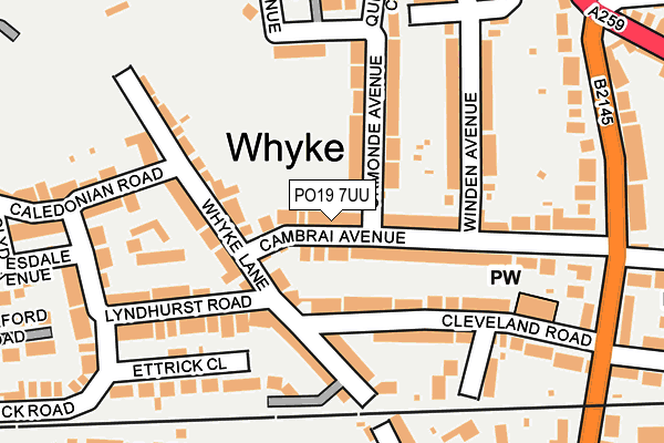 PO19 7UU map - OS OpenMap – Local (Ordnance Survey) PO19 7UU map - OS OpenMap – Local (Ordnance Survey)
