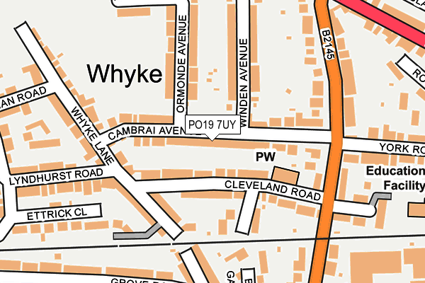 PO19 7UY map - OS OpenMap – Local (Ordnance Survey) PO19 7UY map - OS OpenMap – Local (Ordnance Survey)