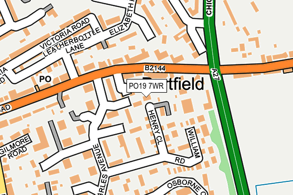 PO19 7WR map - OS OpenMap – Local (Ordnance Survey) PO19 7WR map - OS OpenMap – Local (Ordnance Survey)