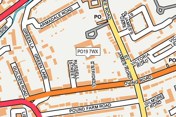 PO19 7WX map - OS OpenMap – Local (Ordnance Survey) PO19 7WX map - OS OpenMap – Local (Ordnance Survey)