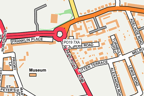 PO19 7XA map - OS OpenMap – Local (Ordnance Survey) PO19 7XA map - OS OpenMap – Local (Ordnance Survey)