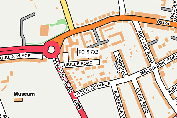 PO19 7XB map - OS OpenMap – Local (Ordnance Survey) PO19 7XB map - OS OpenMap – Local (Ordnance Survey)