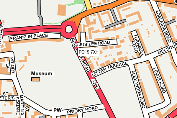 PO19 7XH map - OS OpenMap – Local (Ordnance Survey) PO19 7XH map - OS OpenMap – Local (Ordnance Survey)