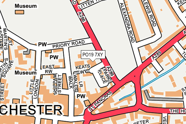 PO19 7XY map - OS OpenMap – Local (Ordnance Survey) PO19 7XY map - OS OpenMap – Local (Ordnance Survey)