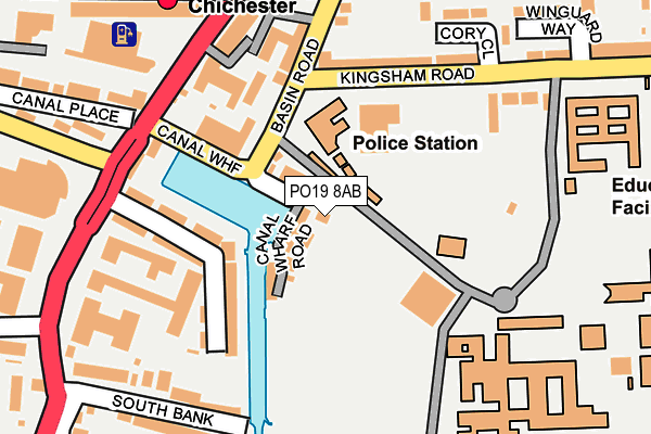 PO19 8AB map - OS OpenMap – Local (Ordnance Survey) PO19 8AB map - OS OpenMap – Local (Ordnance Survey)
