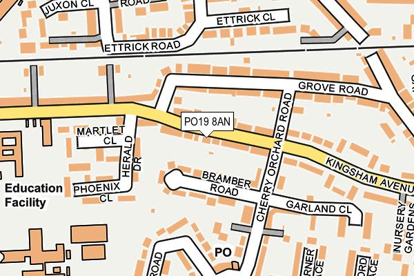 PO19 8AN map - OS OpenMap – Local (Ordnance Survey) PO19 8AN map - OS OpenMap – Local (Ordnance Survey)