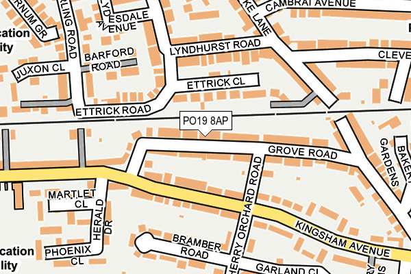 PO19 8AP map - OS OpenMap – Local (Ordnance Survey) PO19 8AP map - OS OpenMap – Local (Ordnance Survey)