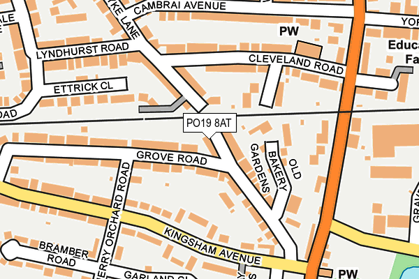 PO19 8AT map - OS OpenMap – Local (Ordnance Survey) PO19 8AT map - OS OpenMap – Local (Ordnance Survey)