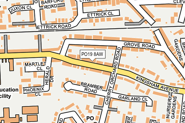 PO19 8AW map - OS OpenMap – Local (Ordnance Survey) PO19 8AW map - OS OpenMap – Local (Ordnance Survey)