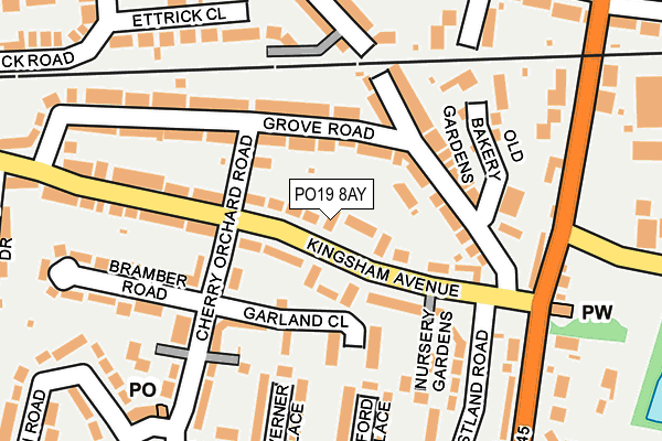 PO19 8AY map - OS OpenMap – Local (Ordnance Survey) PO19 8AY map - OS OpenMap – Local (Ordnance Survey)