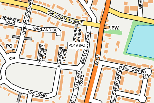 PO19 8AZ map - OS OpenMap – Local (Ordnance Survey) PO19 8AZ map - OS OpenMap – Local (Ordnance Survey)