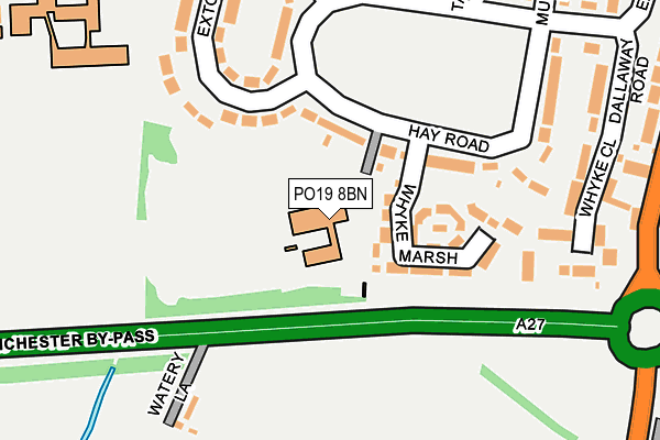 PO19 8BN map - OS OpenMap – Local (Ordnance Survey) PO19 8BN map - OS OpenMap – Local (Ordnance Survey)