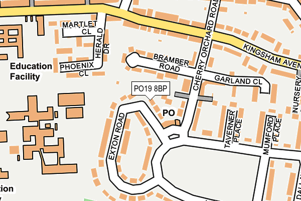PO19 8BP map - OS OpenMap – Local (Ordnance Survey) PO19 8BP map - OS OpenMap – Local (Ordnance Survey)
