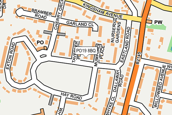 PO19 8BQ map - OS OpenMap – Local (Ordnance Survey) PO19 8BQ map - OS OpenMap – Local (Ordnance Survey)