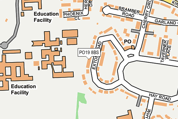 PO19 8BS map - OS OpenMap – Local (Ordnance Survey) PO19 8BS map - OS OpenMap – Local (Ordnance Survey)