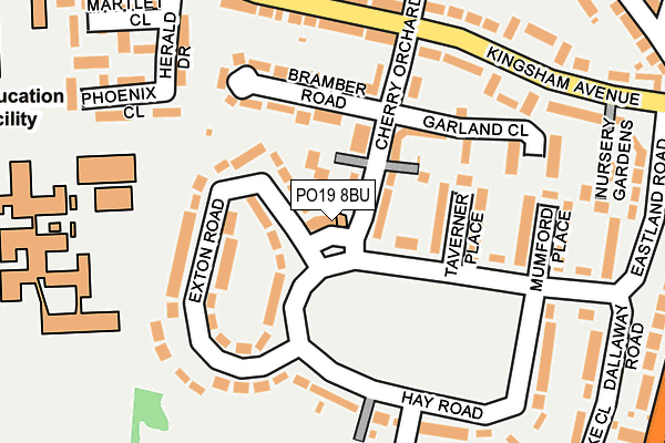 PO19 8BU map - OS OpenMap – Local (Ordnance Survey) PO19 8BU map - OS OpenMap – Local (Ordnance Survey)