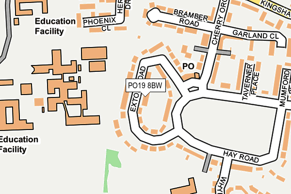PO19 8BW map - OS OpenMap – Local (Ordnance Survey)
