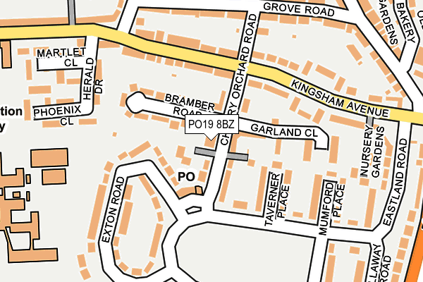 PO19 8BZ map - OS OpenMap – Local (Ordnance Survey) PO19 8BZ map - OS OpenMap – Local (Ordnance Survey)