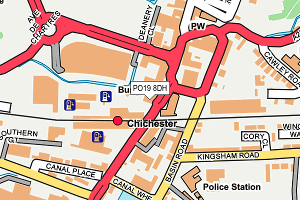 PO19 8DH map - OS OpenMap – Local (Ordnance Survey) PO19 8DH map - OS OpenMap – Local (Ordnance Survey)