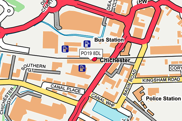 PO19 8DL map - OS OpenMap – Local (Ordnance Survey) PO19 8DL map - OS OpenMap – Local (Ordnance Survey)