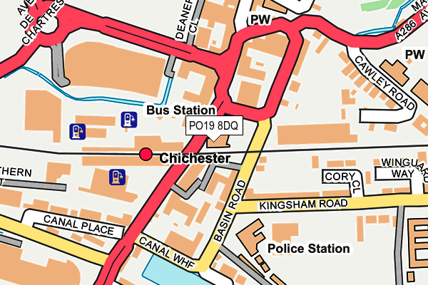 PO19 8DQ map - OS OpenMap – Local (Ordnance Survey) PO19 8DQ map - OS OpenMap – Local (Ordnance Survey)