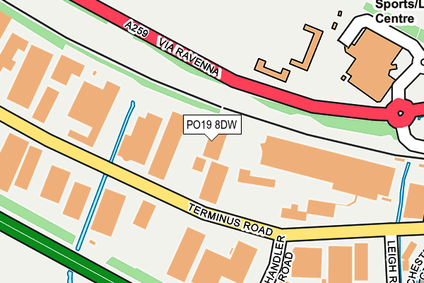 PO19 8DW map - OS OpenMap – Local (Ordnance Survey) PO19 8DW map - OS OpenMap – Local (Ordnance Survey)