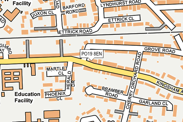 PO19 8EN map - OS OpenMap – Local (Ordnance Survey) PO19 8EN map - OS OpenMap – Local (Ordnance Survey)