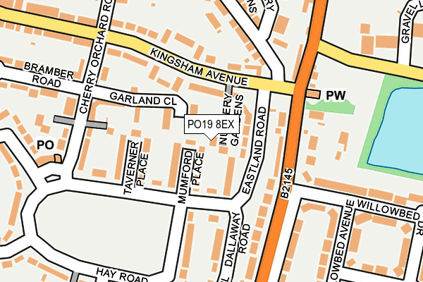 PO19 8EX map - OS OpenMap – Local (Ordnance Survey) PO19 8EX map - OS OpenMap – Local (Ordnance Survey)