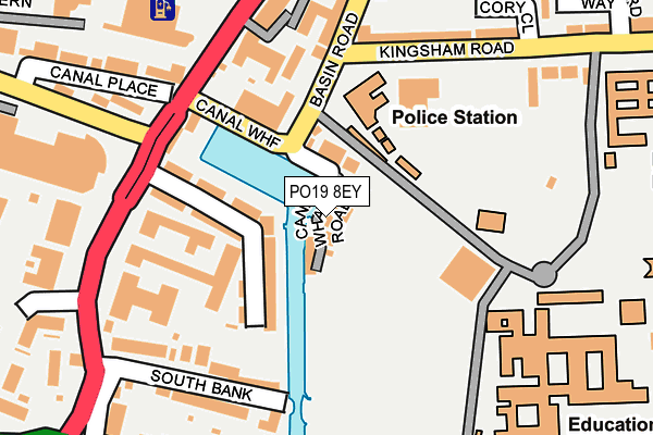 PO19 8EY map - OS OpenMap – Local (Ordnance Survey) PO19 8EY map - OS OpenMap – Local (Ordnance Survey)