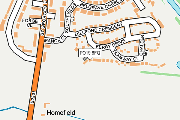 PO19 8FQ map - OS OpenMap – Local (Ordnance Survey) PO19 8FQ map - OS OpenMap – Local (Ordnance Survey)