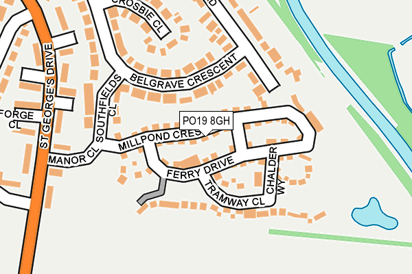 PO19 8GH map - OS OpenMap – Local (Ordnance Survey) PO19 8GH map - OS OpenMap – Local (Ordnance Survey)