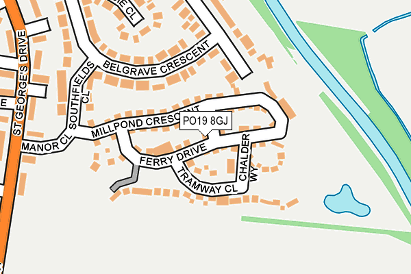 PO19 8GJ map - OS OpenMap – Local (Ordnance Survey) PO19 8GJ map - OS OpenMap – Local (Ordnance Survey)
