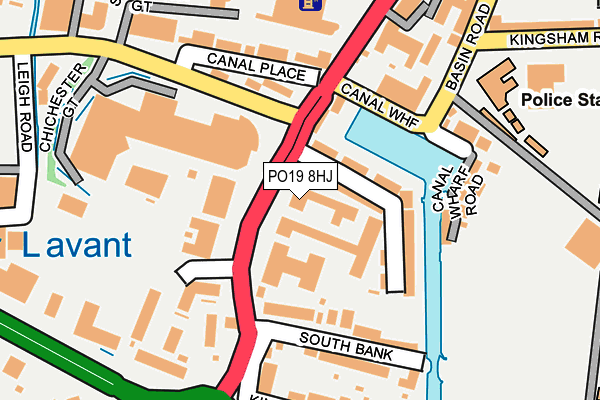 PO19 8HJ map - OS OpenMap – Local (Ordnance Survey) PO19 8HJ map - OS OpenMap – Local (Ordnance Survey)