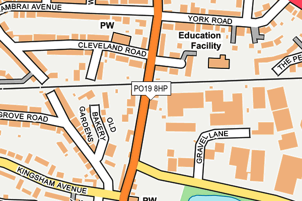 PO19 8HP map - OS OpenMap – Local (Ordnance Survey) PO19 8HP map - OS OpenMap – Local (Ordnance Survey)
