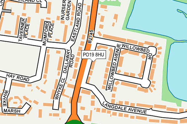 PO19 8HU map - OS OpenMap – Local (Ordnance Survey) PO19 8HU map - OS OpenMap – Local (Ordnance Survey)