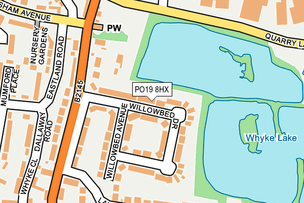 PO19 8HX map - OS OpenMap – Local (Ordnance Survey) PO19 8HX map - OS OpenMap – Local (Ordnance Survey)