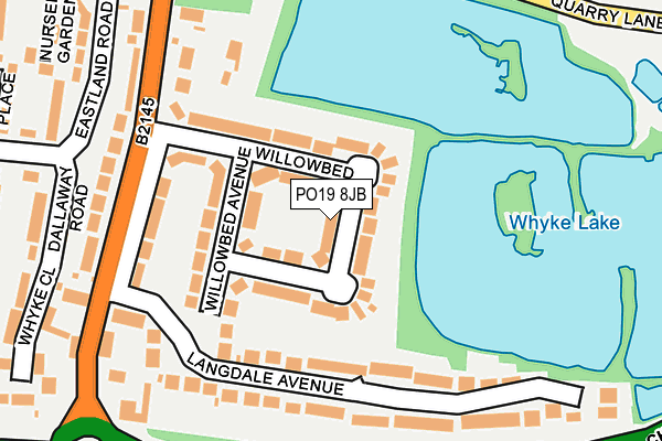 PO19 8JB map - OS OpenMap – Local (Ordnance Survey) PO19 8JB map - OS OpenMap – Local (Ordnance Survey)