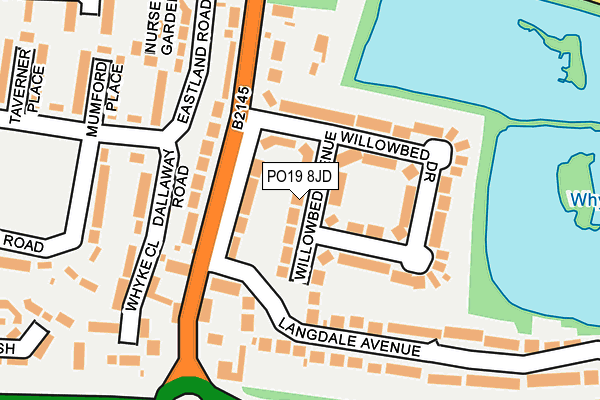 PO19 8JD map - OS OpenMap – Local (Ordnance Survey)