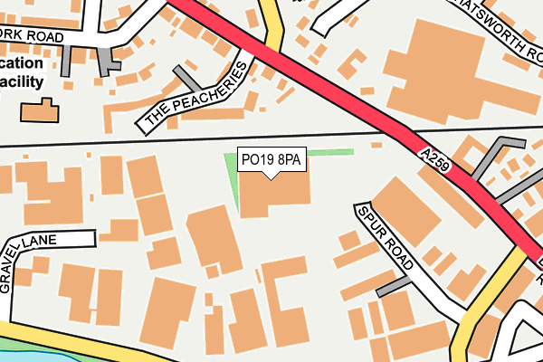 PO19 8PA map - OS OpenMap – Local (Ordnance Survey) PO19 8PA map - OS OpenMap – Local (Ordnance Survey)