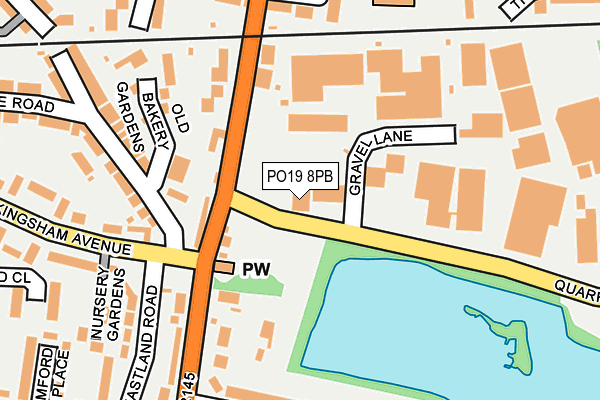 PO19 8PB map - OS OpenMap – Local (Ordnance Survey) PO19 8PB map - OS OpenMap – Local (Ordnance Survey)