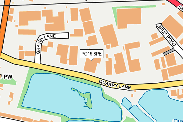 PO19 8PE map - OS OpenMap – Local (Ordnance Survey)