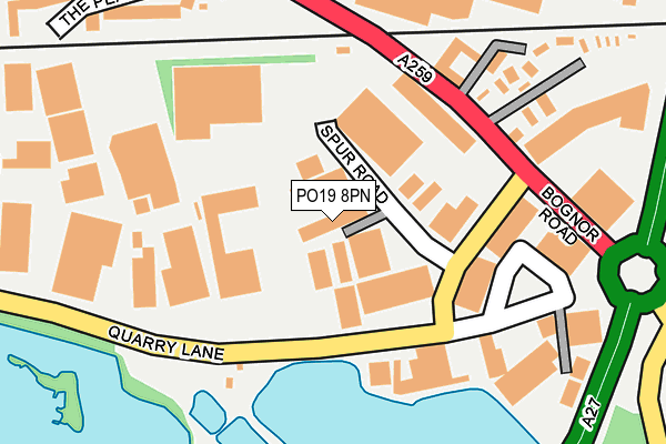 PO19 8PN map - OS OpenMap – Local (Ordnance Survey) PO19 8PN map - OS OpenMap – Local (Ordnance Survey)