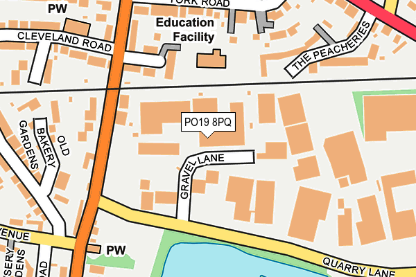 PO19 8PQ map - OS OpenMap – Local (Ordnance Survey) PO19 8PQ map - OS OpenMap – Local (Ordnance Survey)