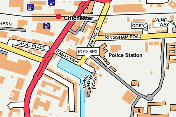PO19 8PX map - OS OpenMap – Local (Ordnance Survey) PO19 8PX map - OS OpenMap – Local (Ordnance Survey)