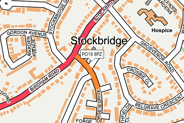 PO19 8PZ map - OS OpenMap – Local (Ordnance Survey) PO19 8PZ map - OS OpenMap – Local (Ordnance Survey)