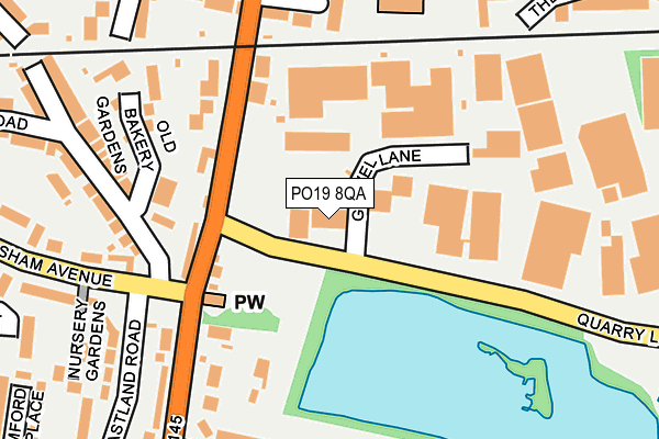 PO19 8QA map - OS OpenMap – Local (Ordnance Survey) PO19 8QA map - OS OpenMap – Local (Ordnance Survey)