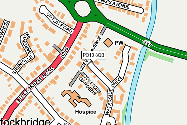 PO19 8QB map - OS OpenMap – Local (Ordnance Survey) PO19 8QB map - OS OpenMap – Local (Ordnance Survey)